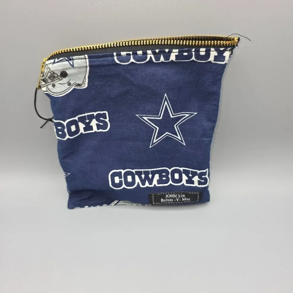 Dallas Cowboys Handmade Pouch  With Zipper And John 3:16 Bible Verse